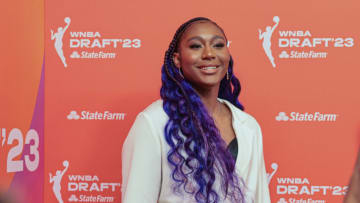 Apr 10, 2023; New York, NY, USA; Aliyah Boston poses for a photo before the WNBA Draft 2023 at Spring Studio. Mandatory Credit: Vincent Carchietta-USA TODAY Sports